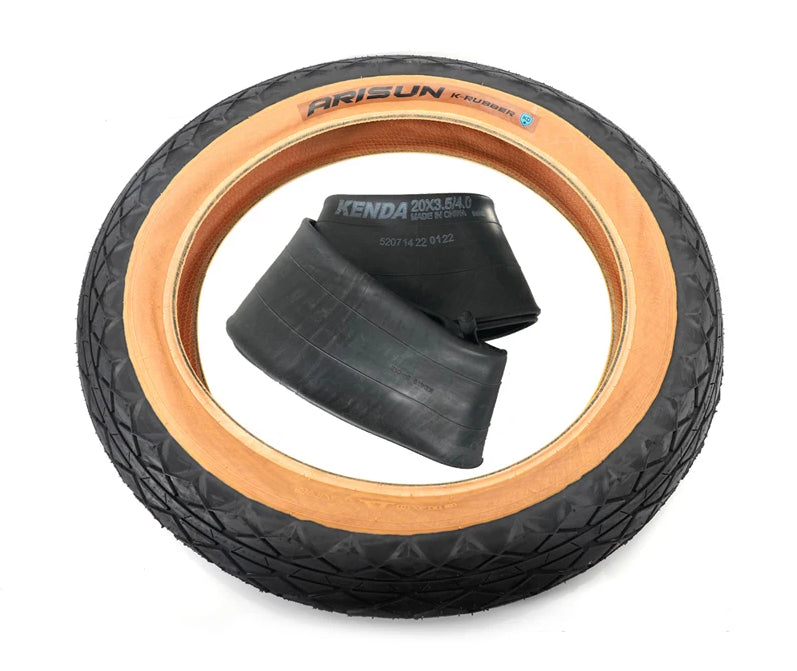 Arisun 20x4.0 FatBike Inner and Outer Tire Set Amber Sidewall H5193 AV-35 LST-900