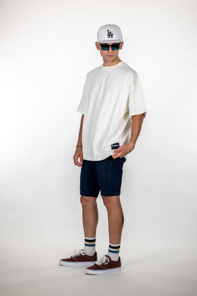 Beyaz Pyke Oversize Tişört