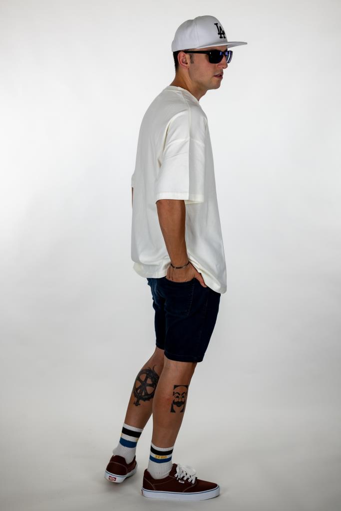 Beyaz Pyke Oversize Tişört