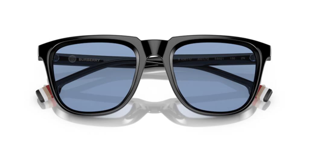 Солнцезащитные очки Burberry George 0BE4381U 300172 Черные Голубые 54 Ekartman
