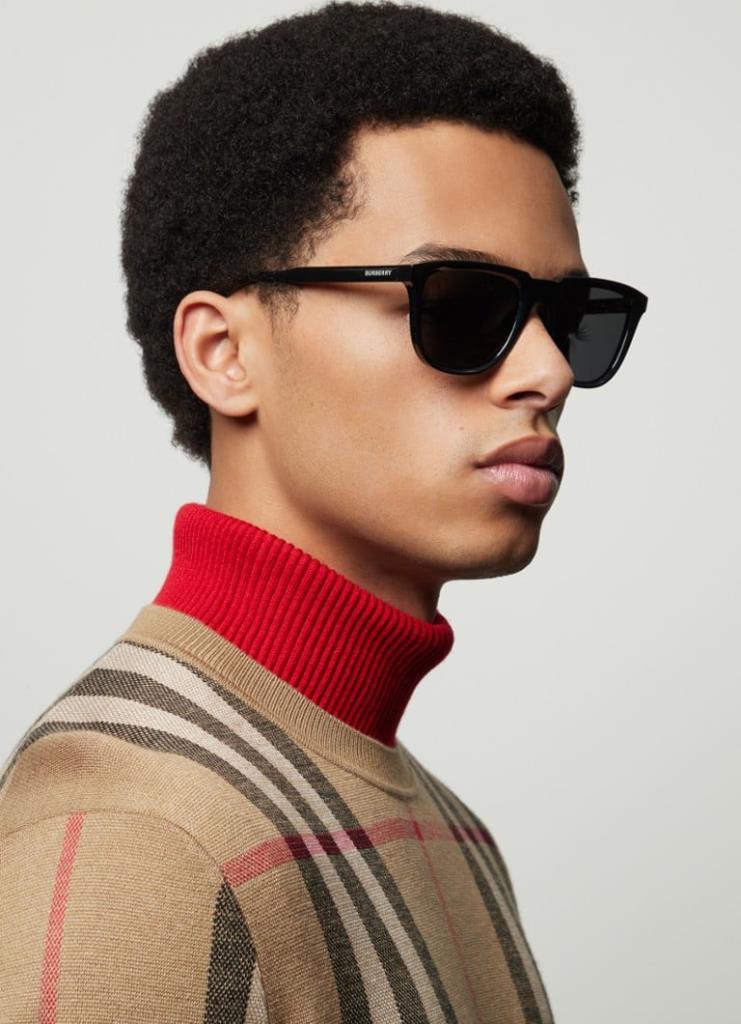 Солнцезащитные очки Burberry George 0BE4381U 300172 Черные Голубые 54 Ekartman