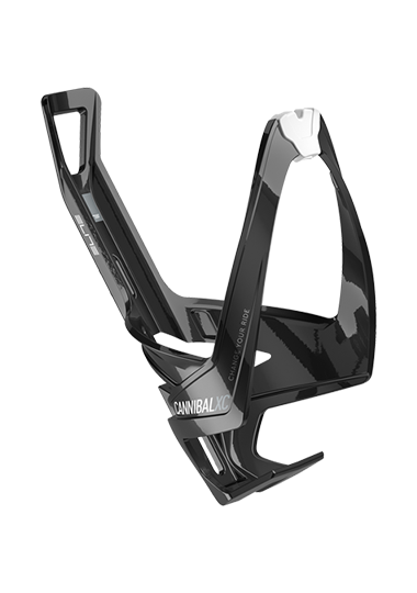Elite Cannibal Xc Bicycle Water Bottle Cage Glossy Black White
