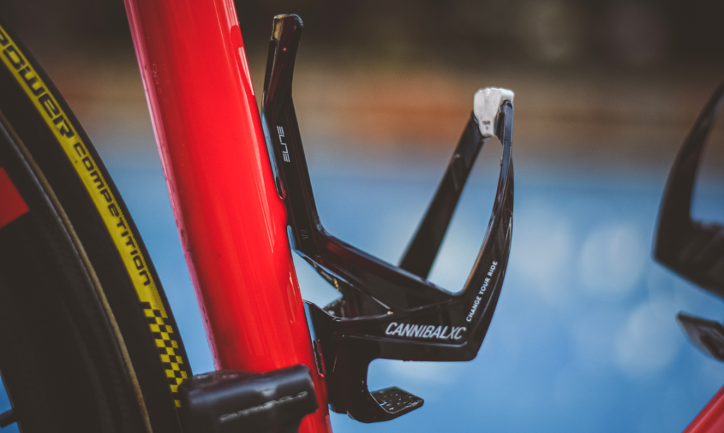 Elite Cannibal Xc Bicycle Water Bottle Cage Glossy Black White