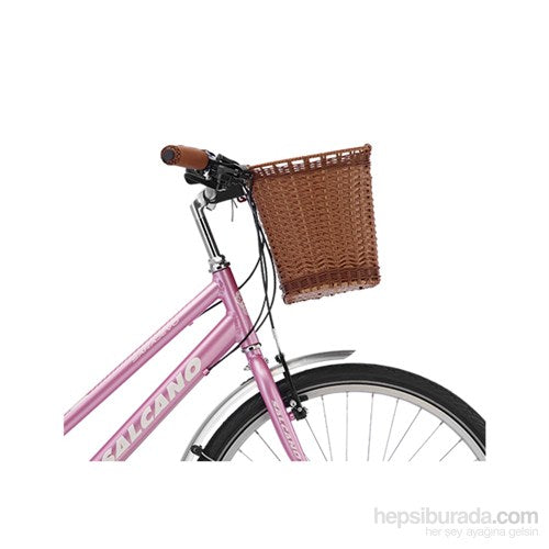 wicker brown bike basket