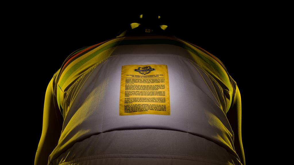 Koleksiyonluk Santini Limited Edition UCI Road World Championships Centenary Gold Bisiklet Forması RE94075CGOLD