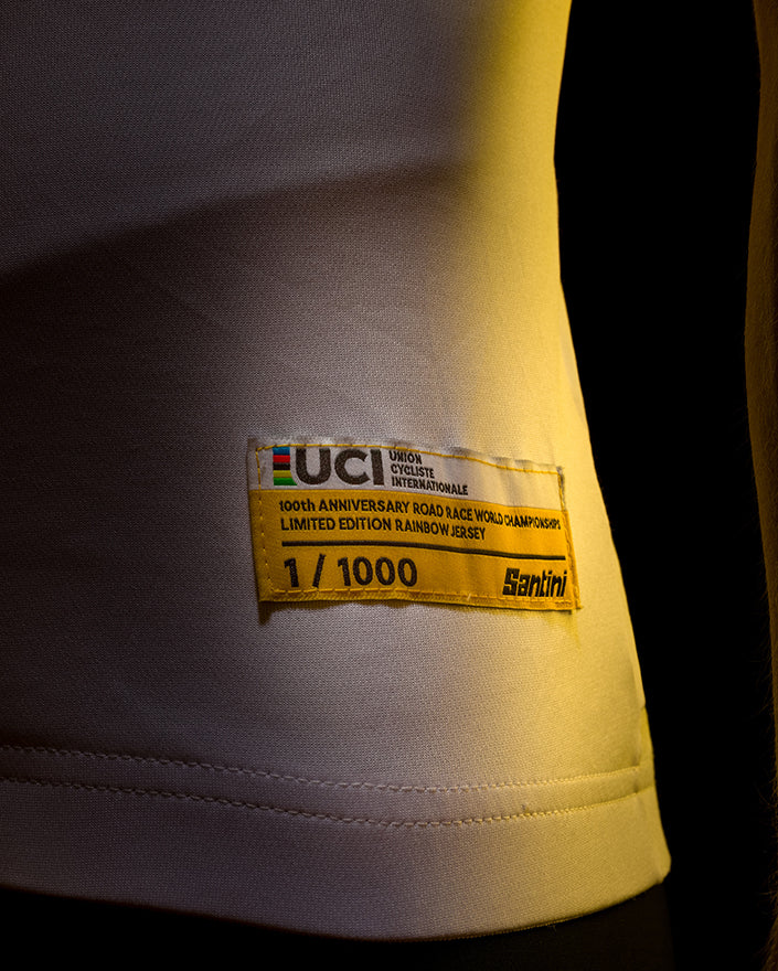 Koleksiyonluk Santini Limited Edition UCI Road World Championships Centenary Gold Bisiklet Forması RE94075CGOLD