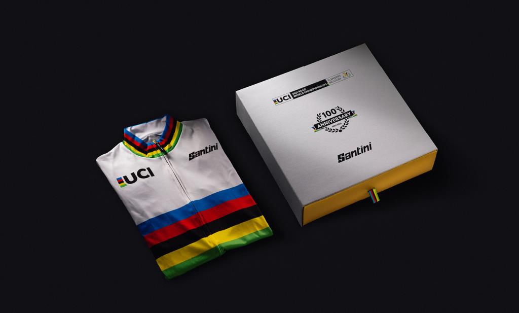 Collectible Santini Limited Edition UCI Road World Championships Centenary Gold Cycling Jersey RE94075CGOLD