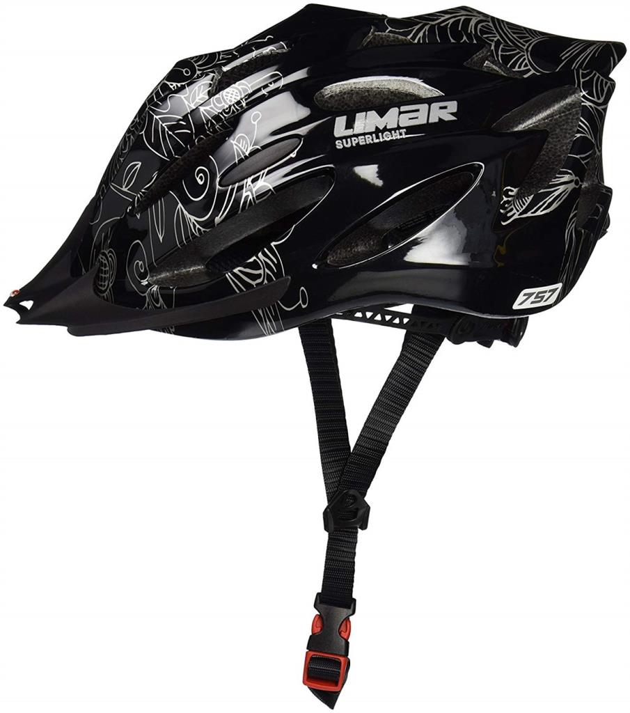 Limar 757 Superlight Glossy Black Flower Patterned Bicycle Helmet
