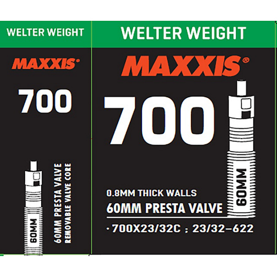 Maxxis Welter Weight 700x23/32c Тонкая клапанная камера для шоссейного велосипеда 60 мм