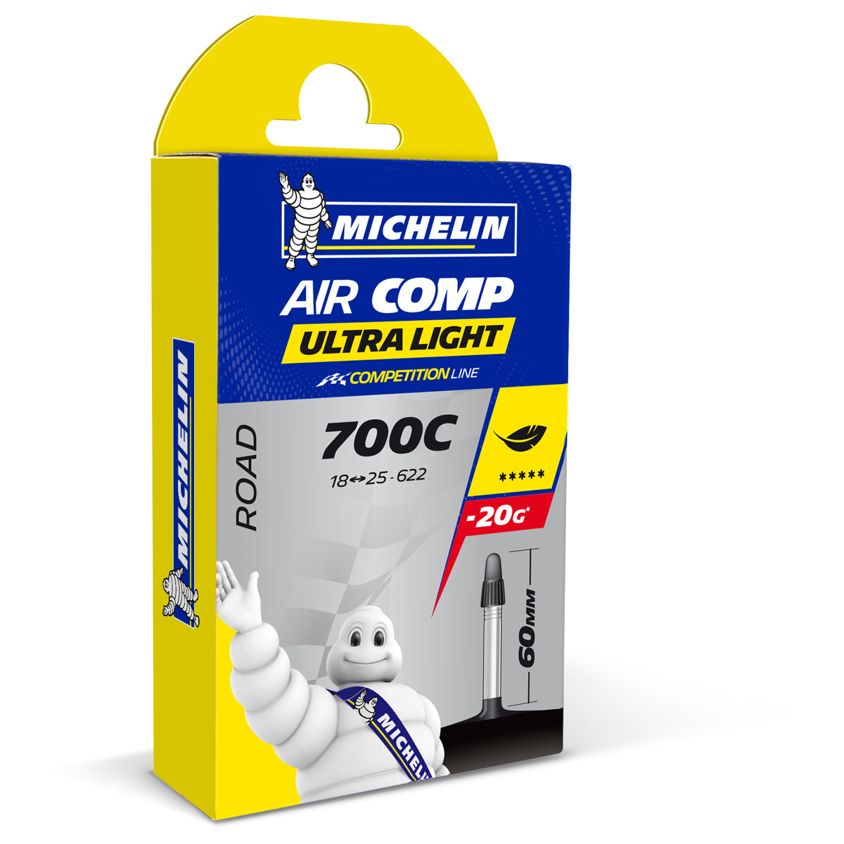 Michelin AirComp Ultralight 700x18-23 Presta 60mm Inner Tire