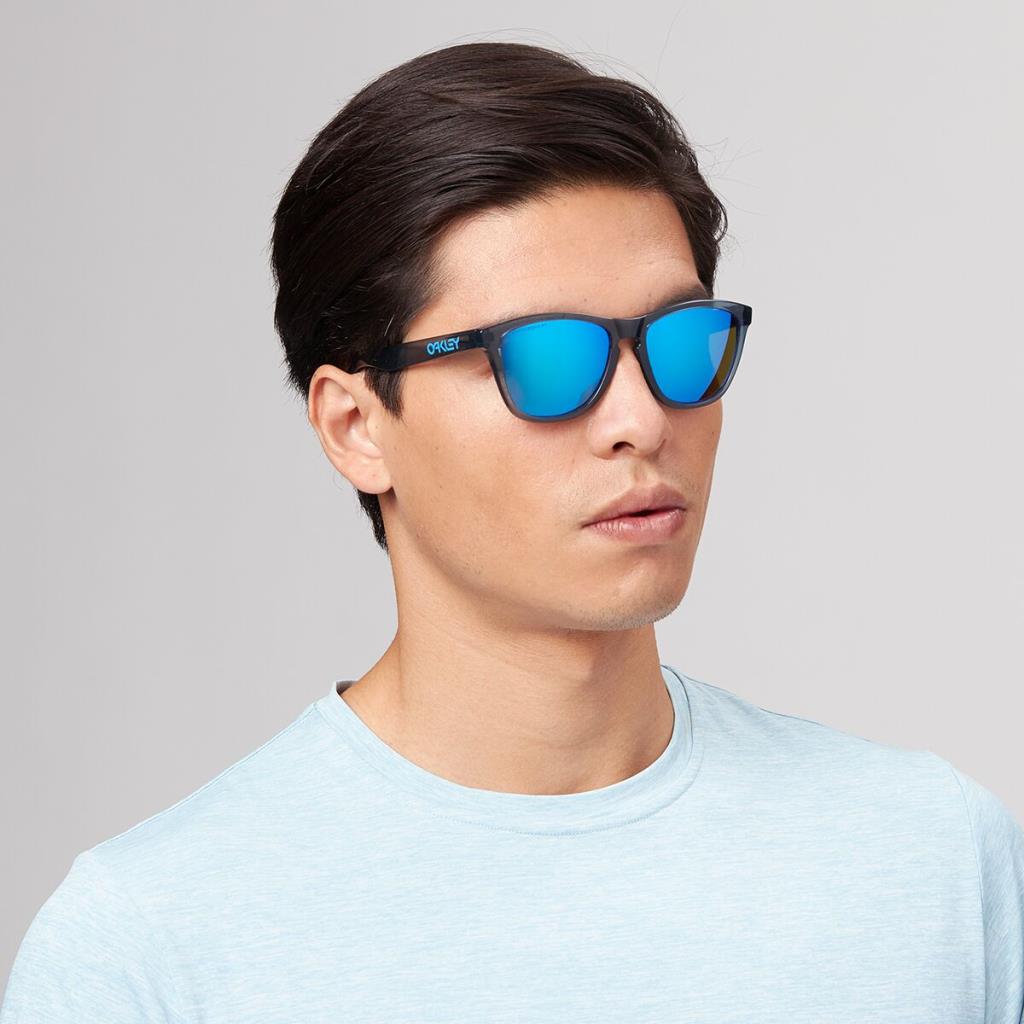 Солнцезащитные очки Oakley FrogSkins Поляризованные кристально-черные призменные сапфировые иридиевые поляризованные
