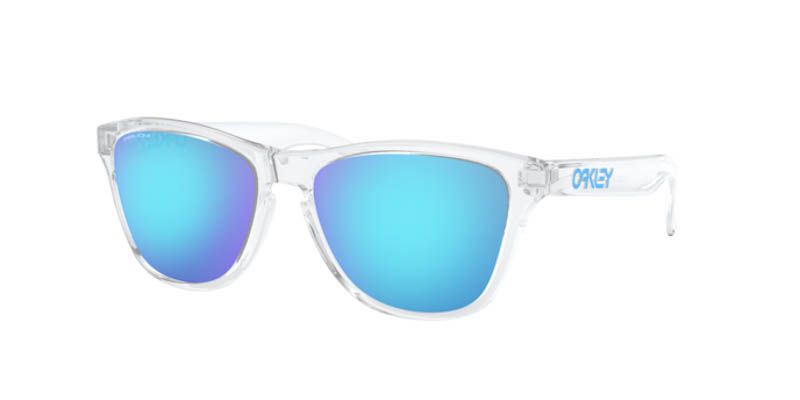 Детские солнцезащитные очки Oakley FrogSkins XS J900615 Полированные прозрачные с сапфировым стеклом Prizm