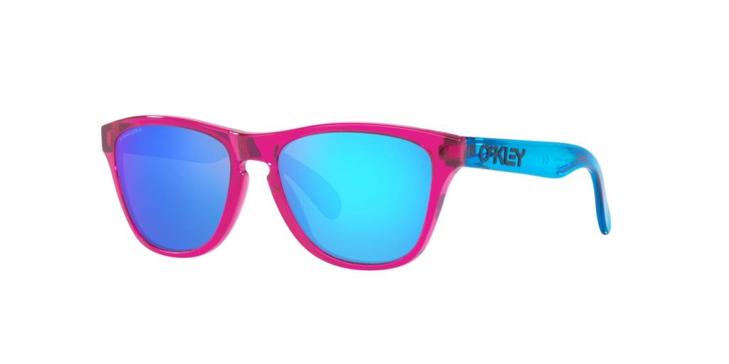Детские солнцезащитные очки Oakley FrogSkins XXS J900904 кислотно-розовые Prizm с сапфировым стеклом