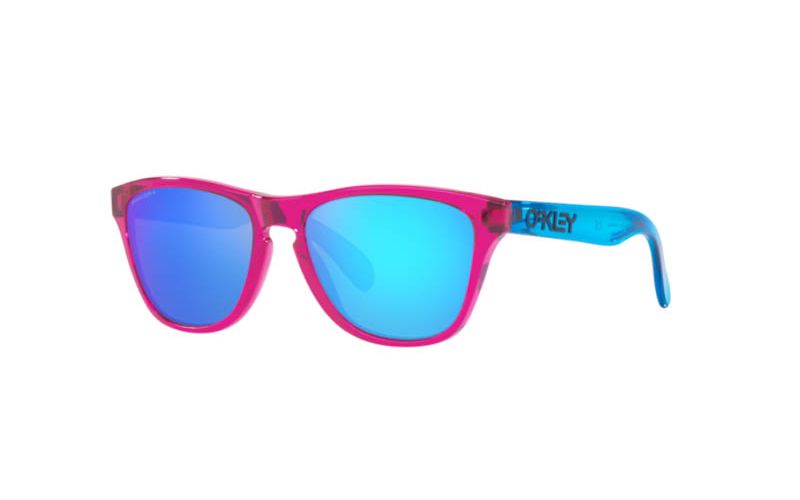 Детские солнцезащитные очки Oakley FrogSkins XXS J900904 кислотно-розовые Prizm с сапфировым стеклом