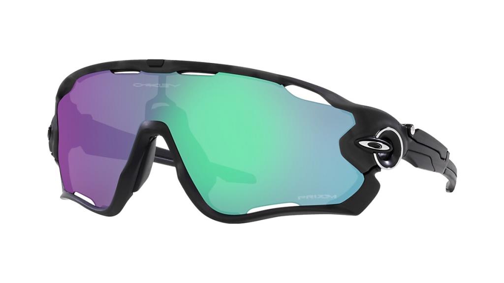 Oakley Jawbreaker Cycling Sunglasses Matte Black Camo Prizm Road Jade