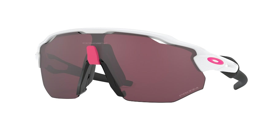 Oakley Radar EV Advancer Велосипедные солнцезащитные очки Полированные белые Prizm Road Черные