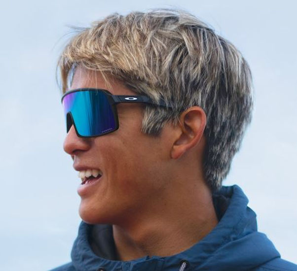 Солнцезащитные очки Oakley Sutro 9406C1 матовые голубые/синие, цветной переход Prizm Road