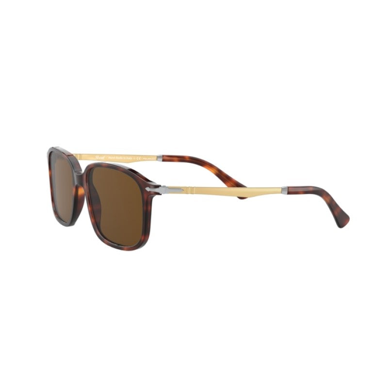 Persol Мужские солнцезащитные очки коричневые прямоугольные
