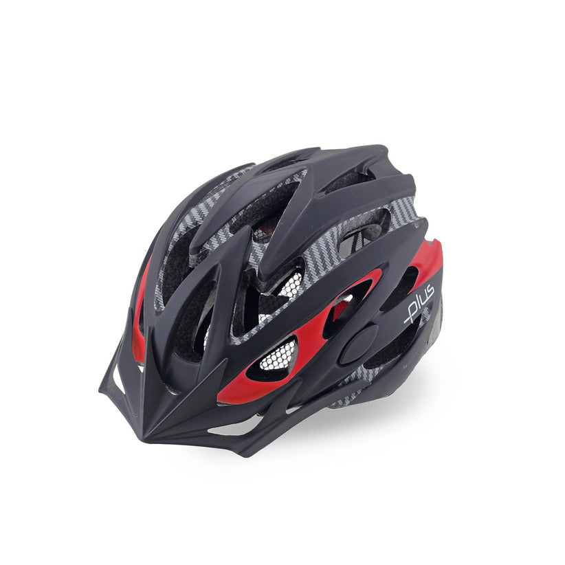 PLUS MV-29 LIGHTED MTB BICYCLE HELMET BLACK-RED