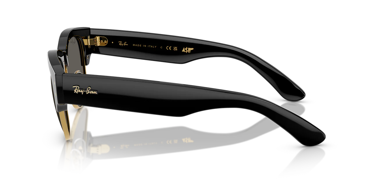Ray-Ban Mega ClubMaster ASAP Rocky Special Collection Sunglasses 0RB0316S Black On Gold Dark Grey 53 Size 6826J5