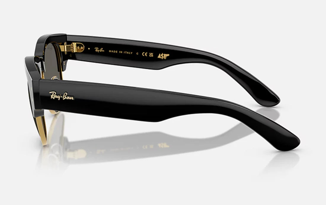 Ray-Ban Mega ClubMaster ASAP Rocky Special Collection Sunglasses 0RB0316S Black On Gold Dark Grey 53 Size 6826J5