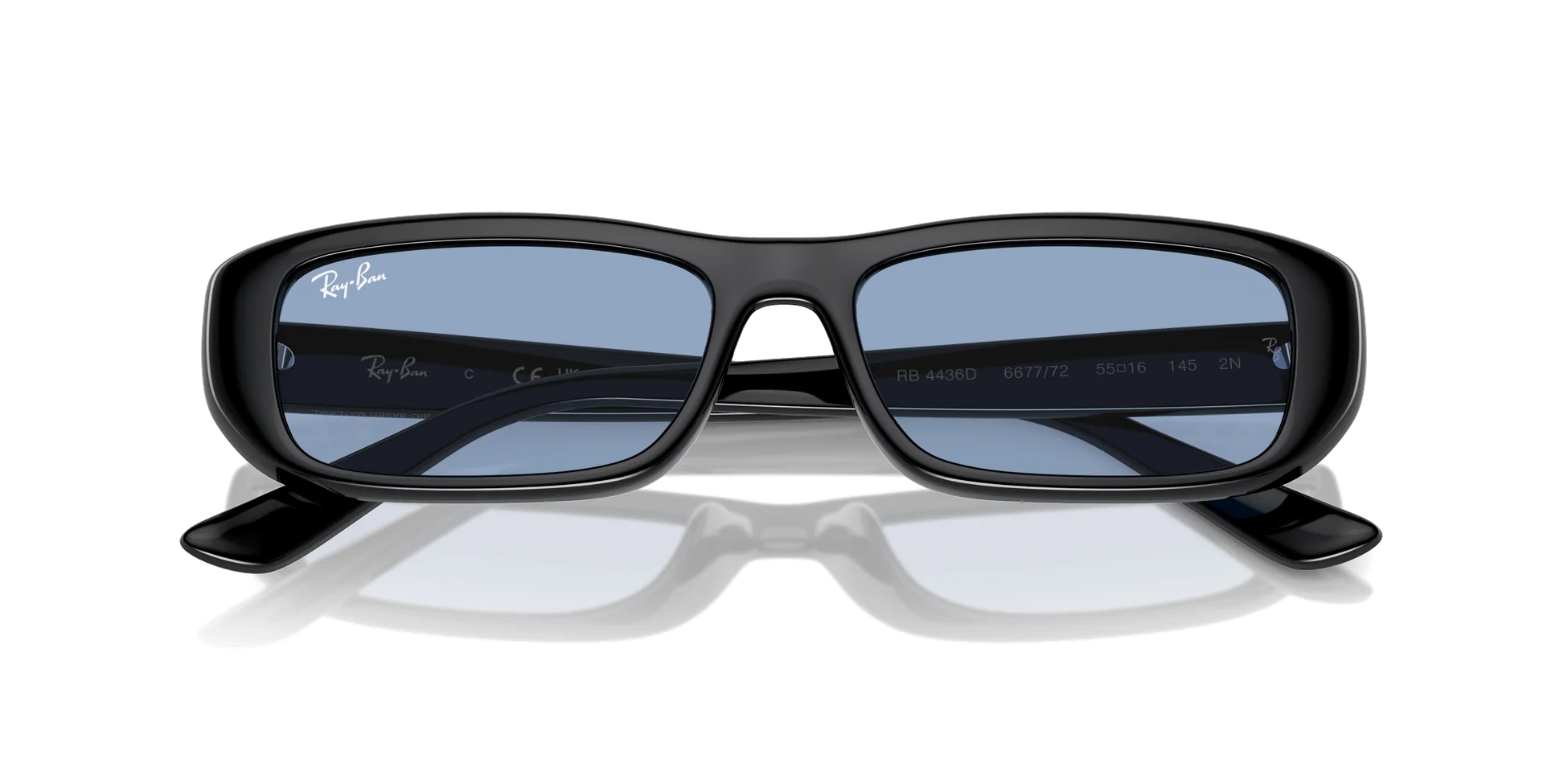 Ray-Ban RB4436D Sunglasses Black Light Blue 667772 55 Lens Width