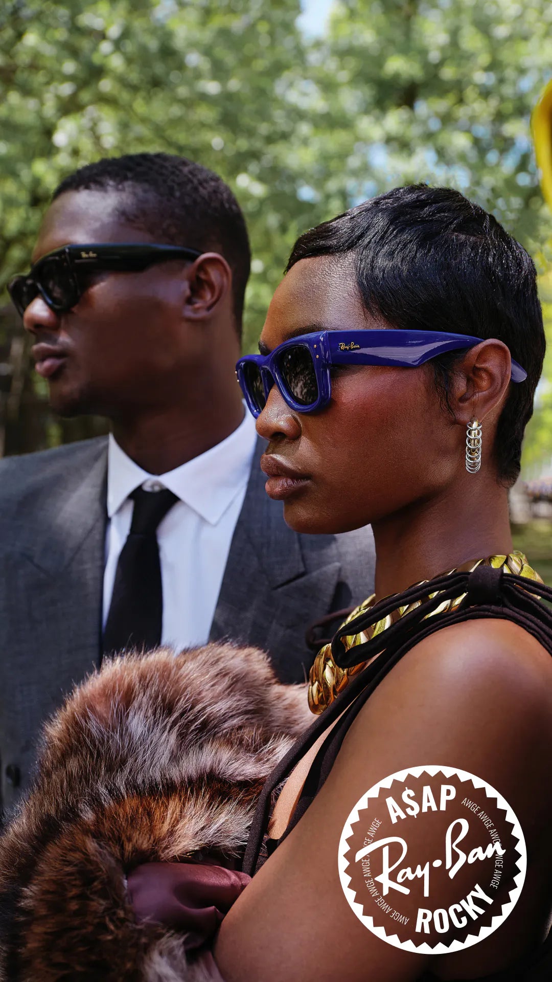 Ray-Ban Wayfarer Puffer A$AP ROCKY Special Edition Sunglasses RB4940 683287 Fuchsia Ultra Black Size 47