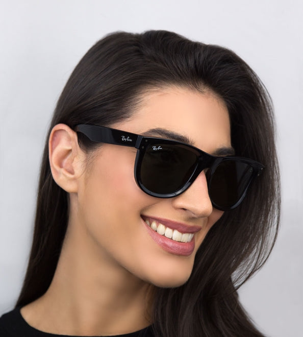 Ray-Ban Wayfarer Reverse 0RBR0502S Sunglasses Black Dark Green 6677VR 53 Ekartman