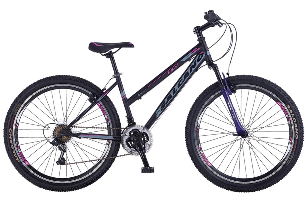 Salcano Lily 26 Lady V Fren Dağ Bisikleti 2023 Model Mat Siyah Mor
