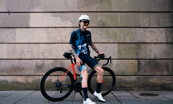 Santini UCI Cycling World Championship Askılı Bisiklet Taytı RE1075GITCITY3WCG Blu Nautica