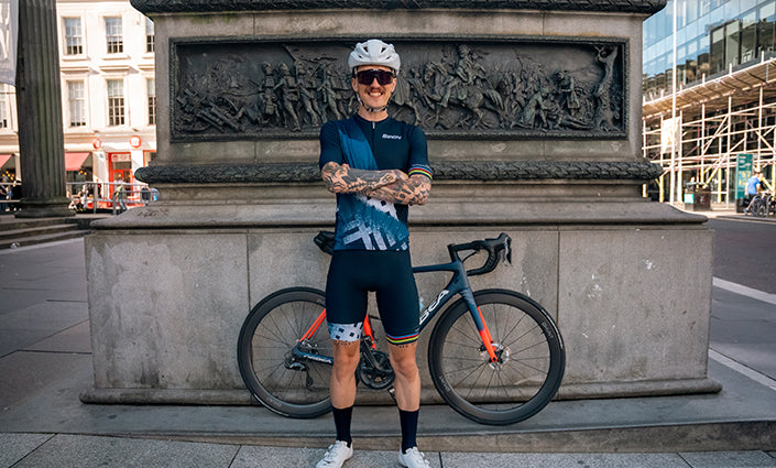 Santini UCI Cycling World Championship Askılı Bisiklet Taytı RE1075GITCITY3WCG Blu Nautica