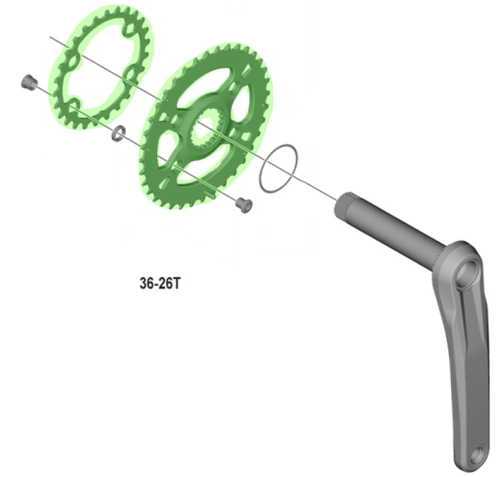SHIMANO DEORE XT Aynakol dişlisi FC-M8100-2/FC-M8120-B2 için 36T Y0J898010
