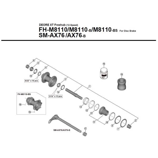 Shimano XT FH-M8110 Left Lock Nut Y3G104000
