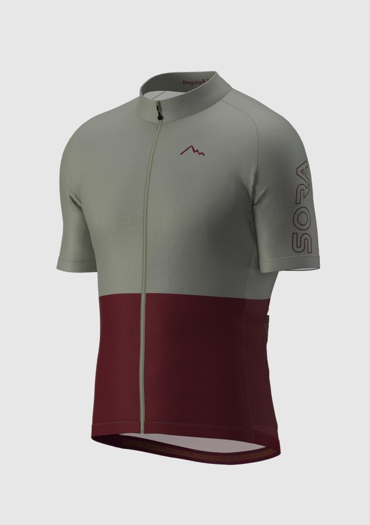 Sora Gray-Burgundy Regular 3.0 Cycling Jersey