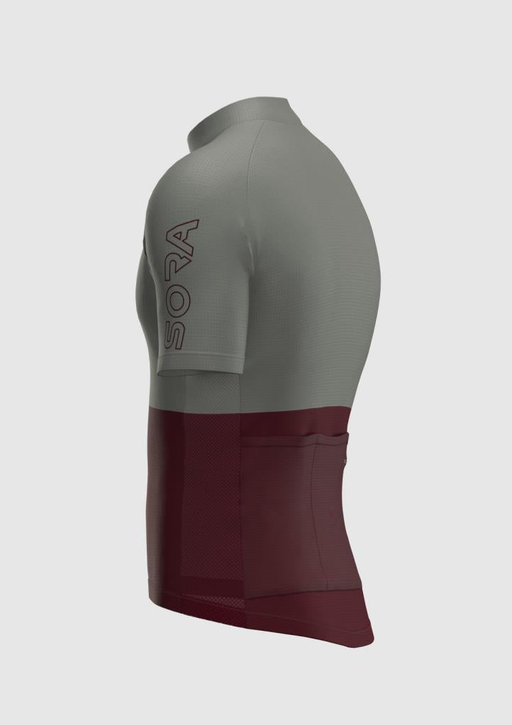 Sora Gray-Burgundy Regular 3.0 Cycling Jersey