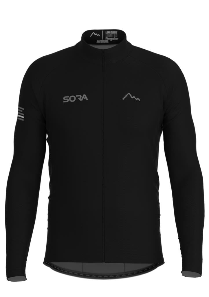 Черная весенняя велосипедная майка Sora Regular с длинными рукавами