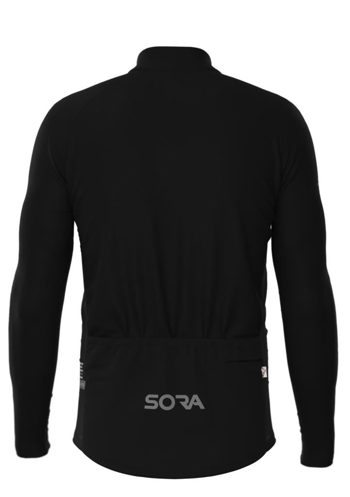 Черная весенняя велосипедная майка Sora Regular с длинными рукавами