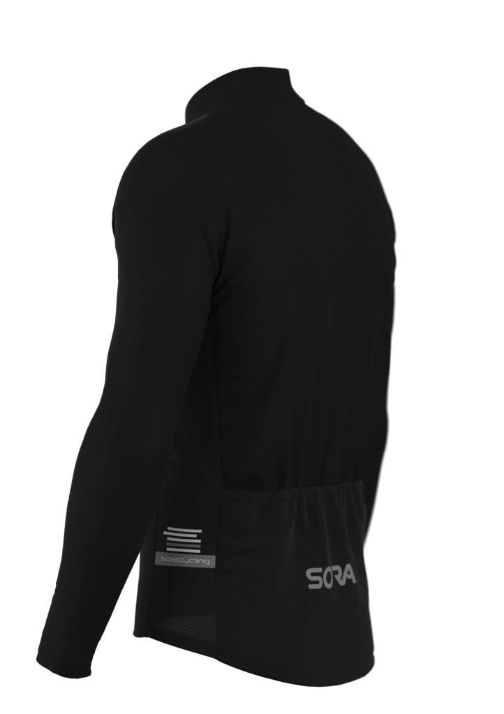 Черная весенняя велосипедная майка Sora Regular с длинными рукавами