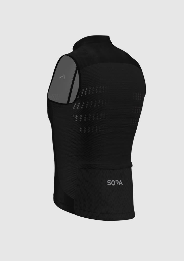 Черный ультралегкий велосипедный жилет Sora