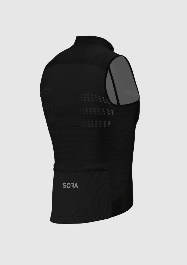 Черный ультралегкий велосипедный жилет Sora