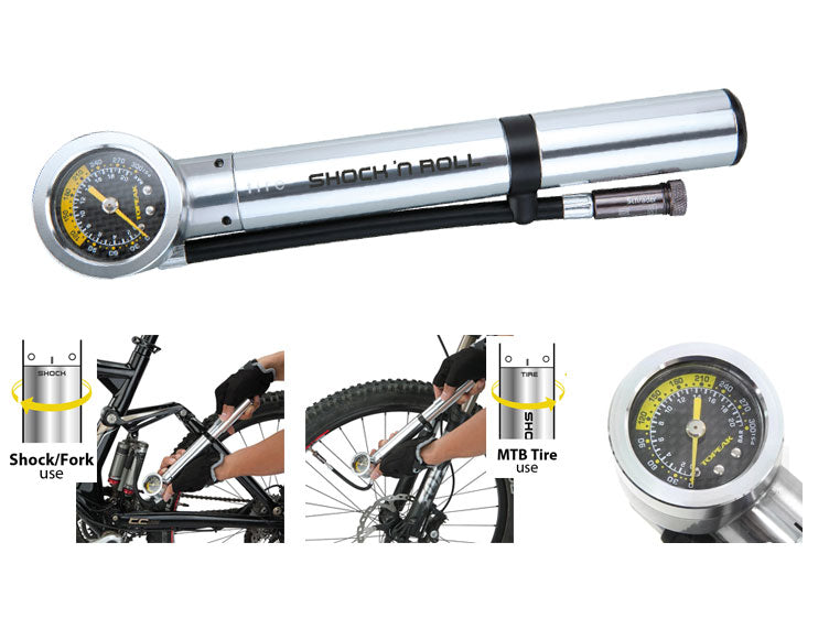 TOPEAK SHOCK N ROLL LASTİK VE SÜSPANSİYON POMPASI