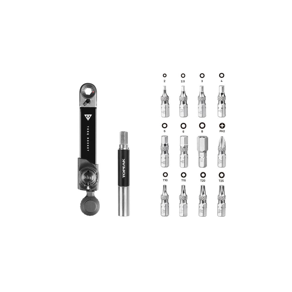 Динамометрический инструмент Topeak Torq Rocket Mini EX 2-10 Нм TT2622, 11 различных бит 250494