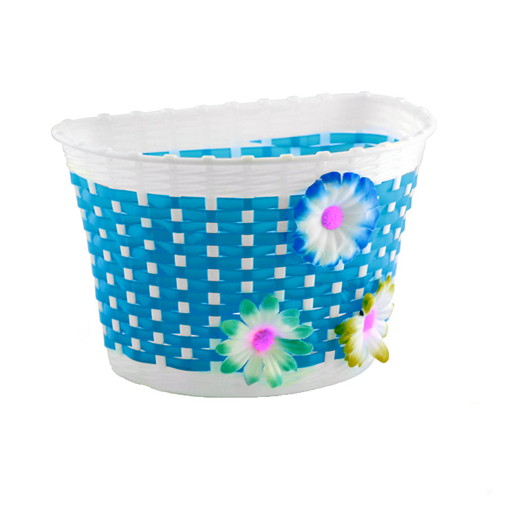 Ugr Children's Bicycle Basket with Blue Flowers