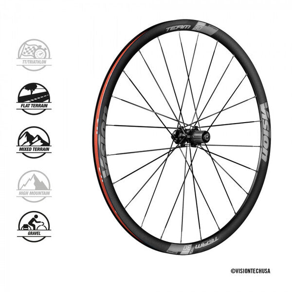 Vision Team 30 DB Centerlock Rim Set CH-TR SH11 24x24H 710-0115111051