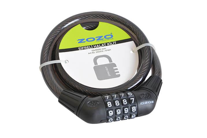 Zozo 12x1000mm Combination Bicycle Lock