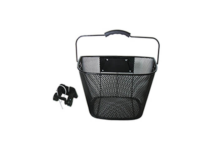 Zozo Bicycle Basket with Attachment Black 25.4 and 31.8 Compatible