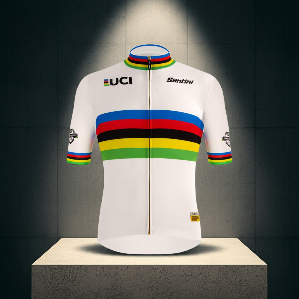 Koleksiyonluk Santini Limited Edition UCI Road World Championships Centenary Gold Bisiklet Forması RE94075CGOLD