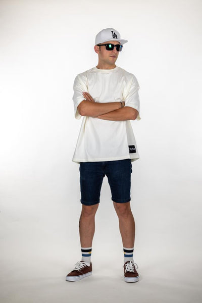 Beyaz Pyke Oversize Tişört