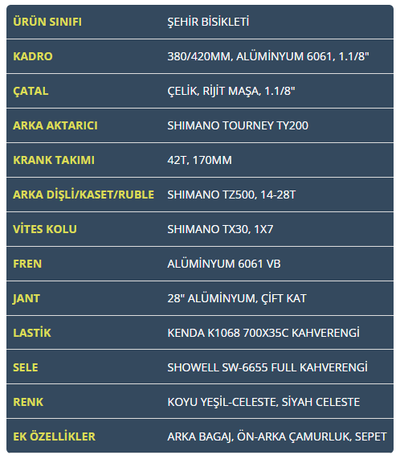 Алюминиевый городской велосипед Bianchi C281 28 Rim 7 Gear V-Brake 2023 модельного года