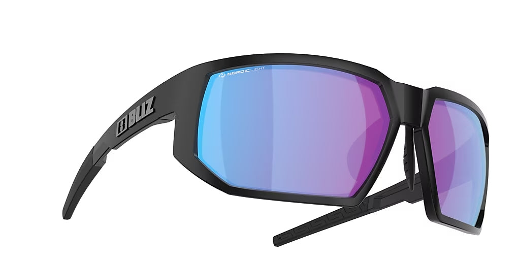 BLIZ Arrow Güneş Gözlüğü Matt Black Frame Nano Optics Nordic Light Begonia Violet With Blue Multi Lens ZB70140263